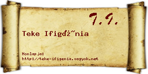Teke Ifigénia névjegykártya